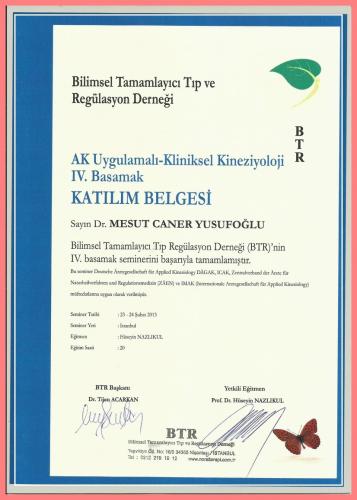 AK Uygulamal-Kliniksel Kinezyoloji IV.Basamak Katlm Belgesi  