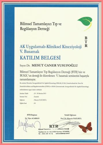 AK Uygulamal-Kliniksel Kinezyoloji V.Basamak Katlm Belgesi     